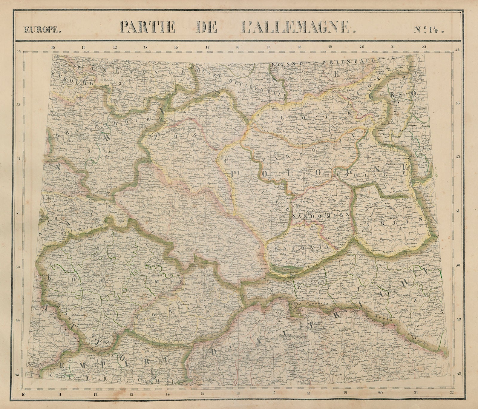 Europe. Allemagne #14 Poland Czechia Slovakia Ukraine. VANDERMAELEN 1827 map